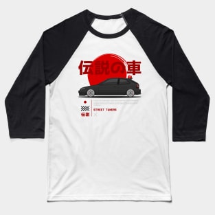 Midnight Racer Black EK 9 JDM Baseball T-Shirt